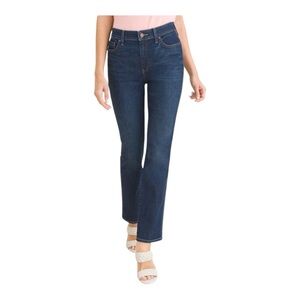 Chico's Additions Straight Leg Mid Rise Blue Denim Jeans with Classic Stitching